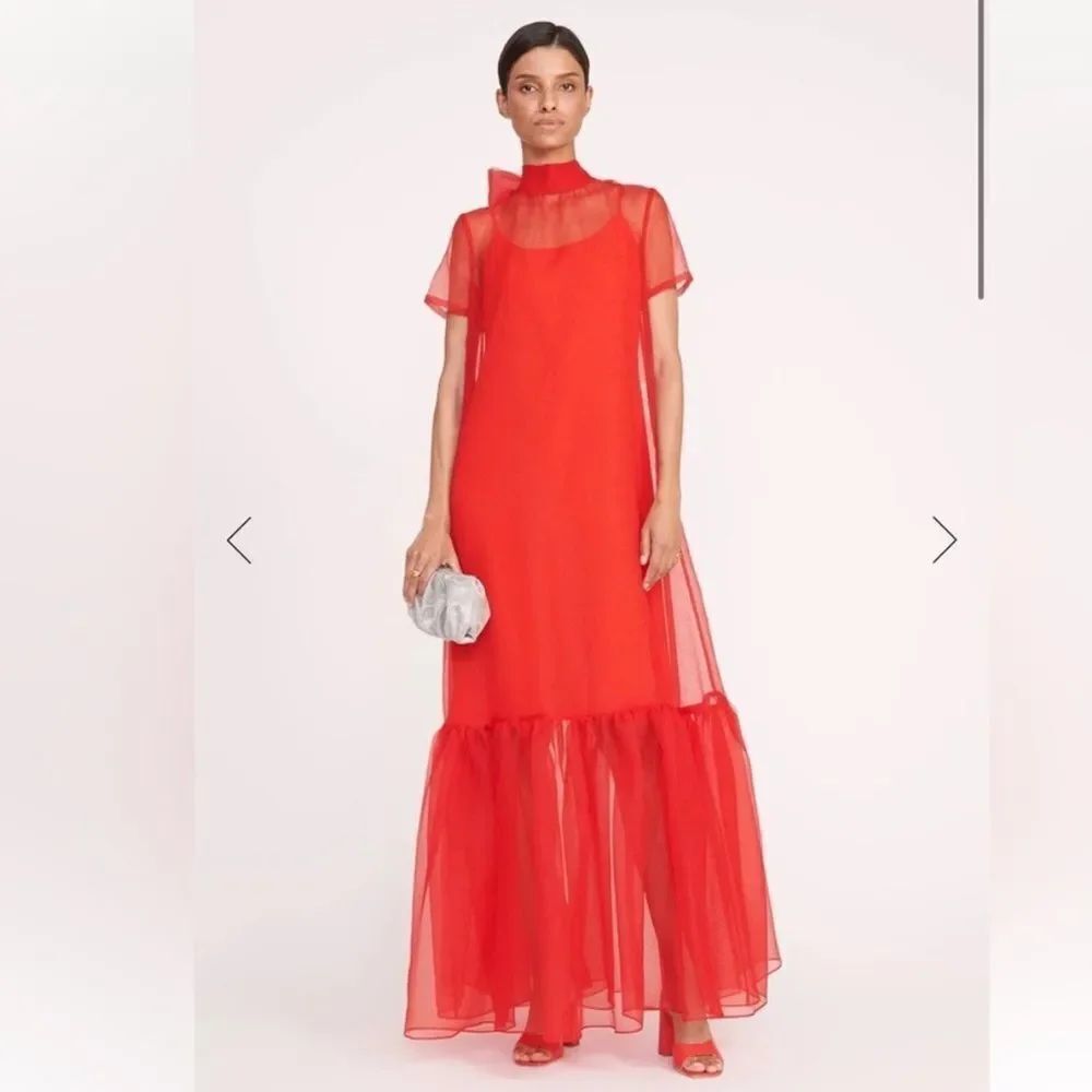 STAUD CALLUNA DRESS RED ROSE